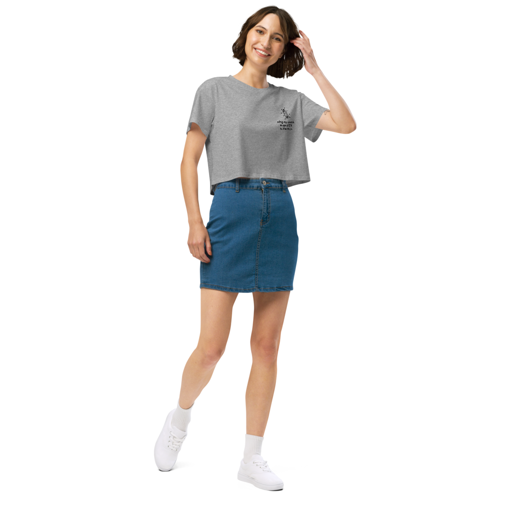 ETH TO THE MOON Embroidered Women’s Crop Top Shirt