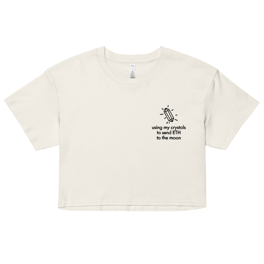 ETH TO THE MOON Embroidered Women’s Crop Top Shirt