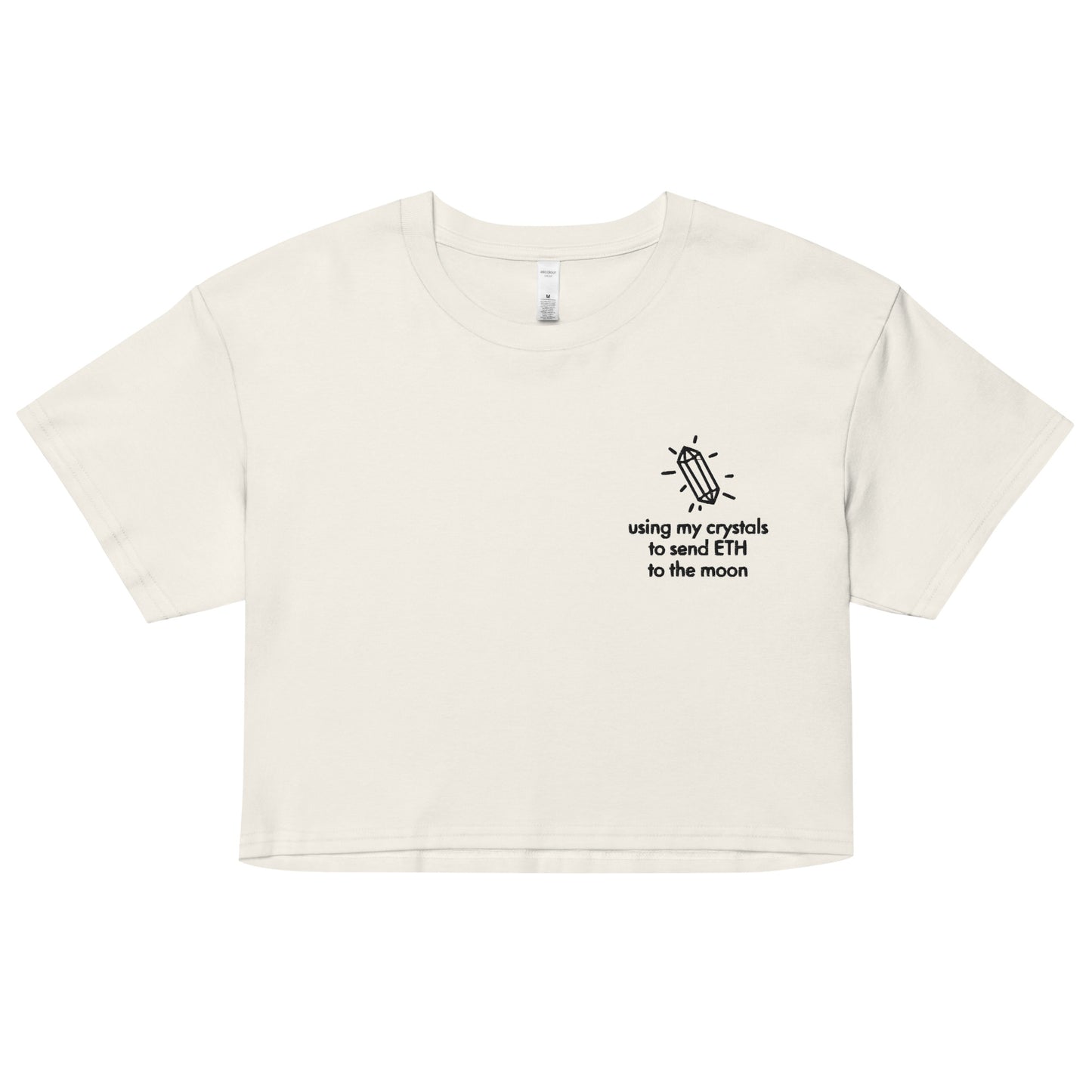 ETH TO THE MOON Embroidered Women’s Crop Top Shirt