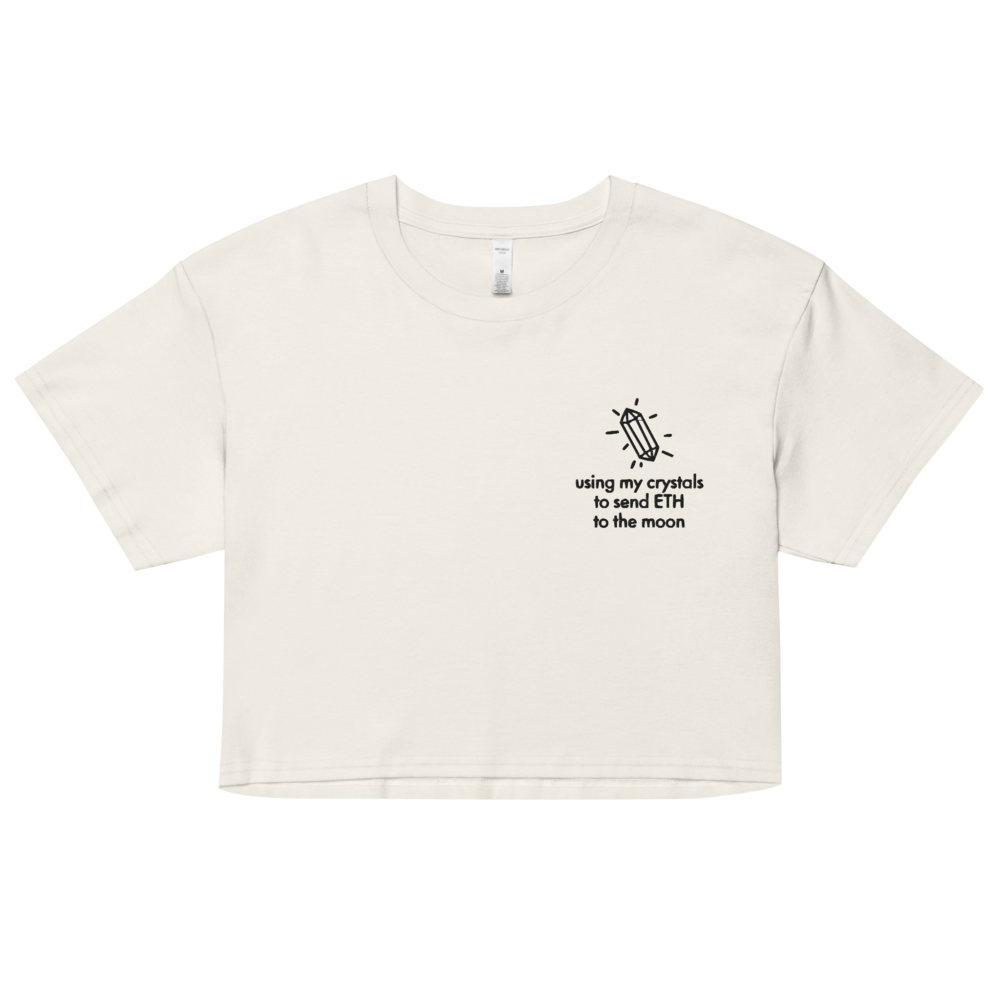 ETH TO THE MOON Embroidered Women’s Crop Top Shirt