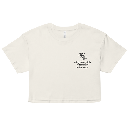 ETH TO THE MOON Embroidered Women’s Crop Top Shirt