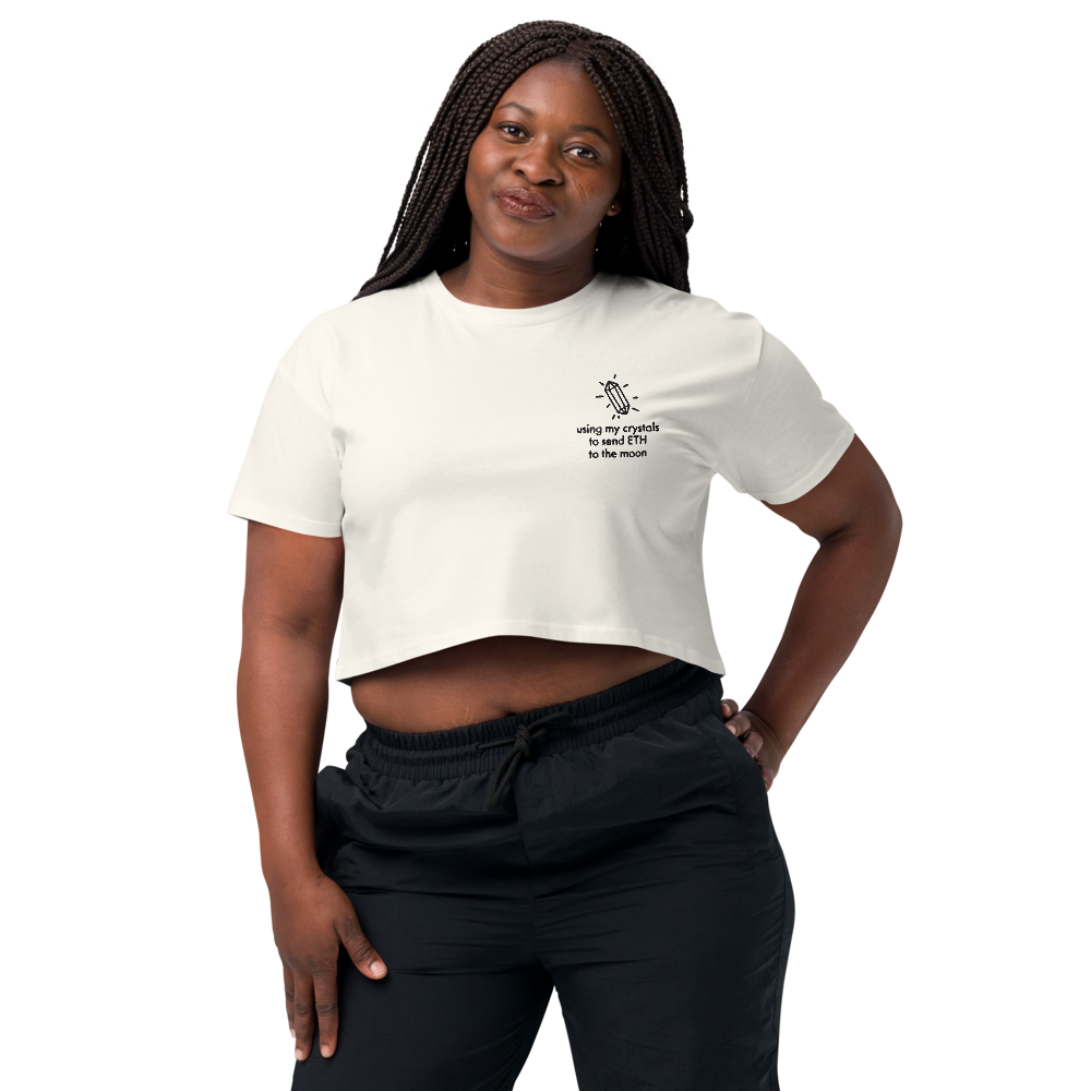 ETH TO THE MOON Embroidered Women’s Crop Top Shirt