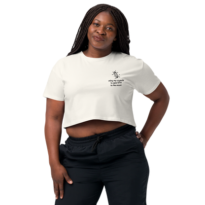 ETH TO THE MOON Embroidered Women’s Crop Top Shirt