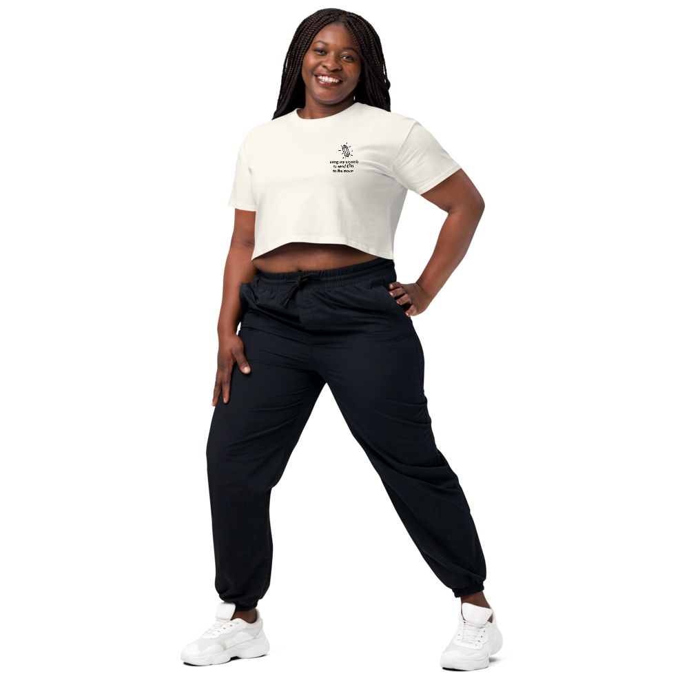 ETH TO THE MOON Embroidered Women’s Crop Top Shirt