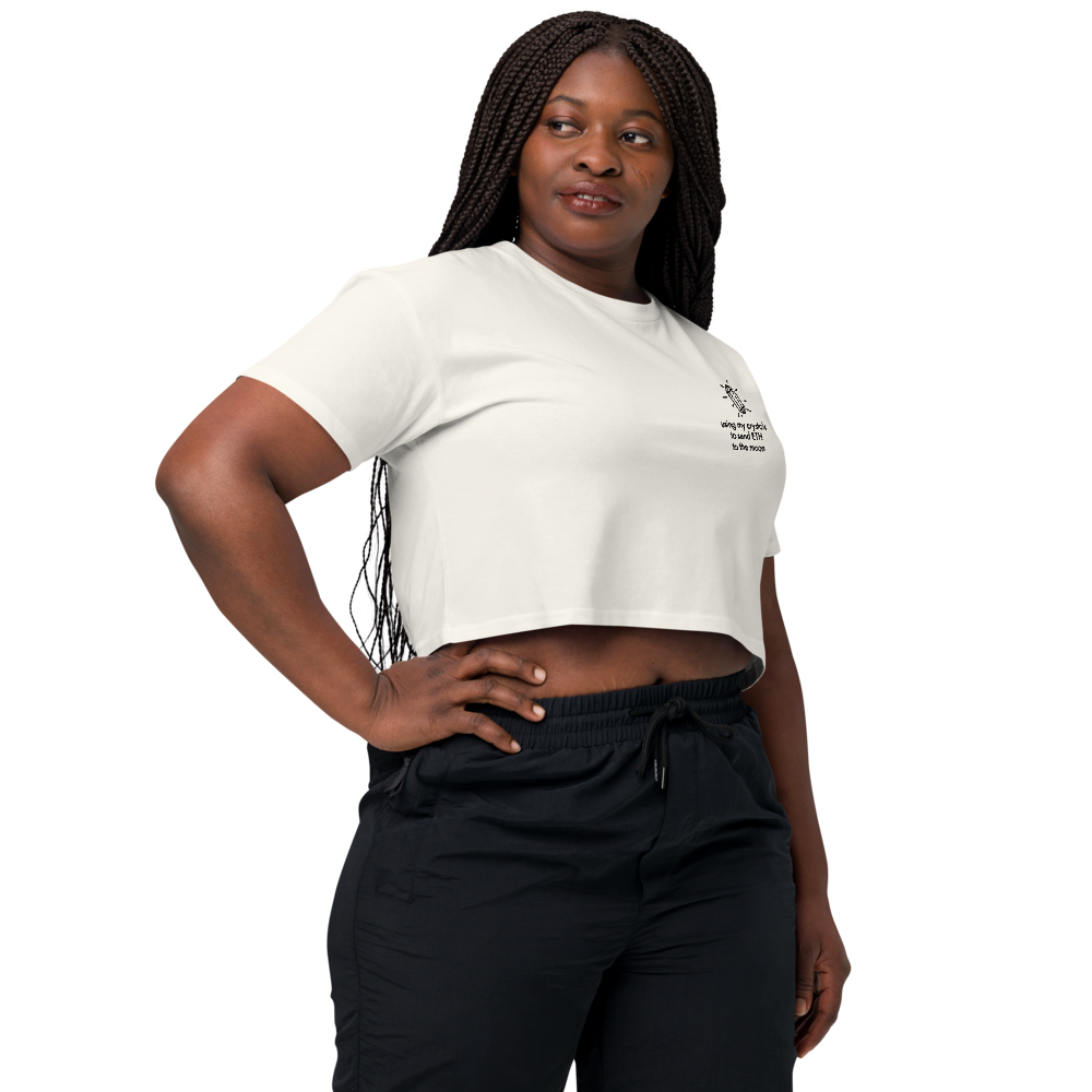 ETH TO THE MOON Embroidered Women’s Crop Top Shirt