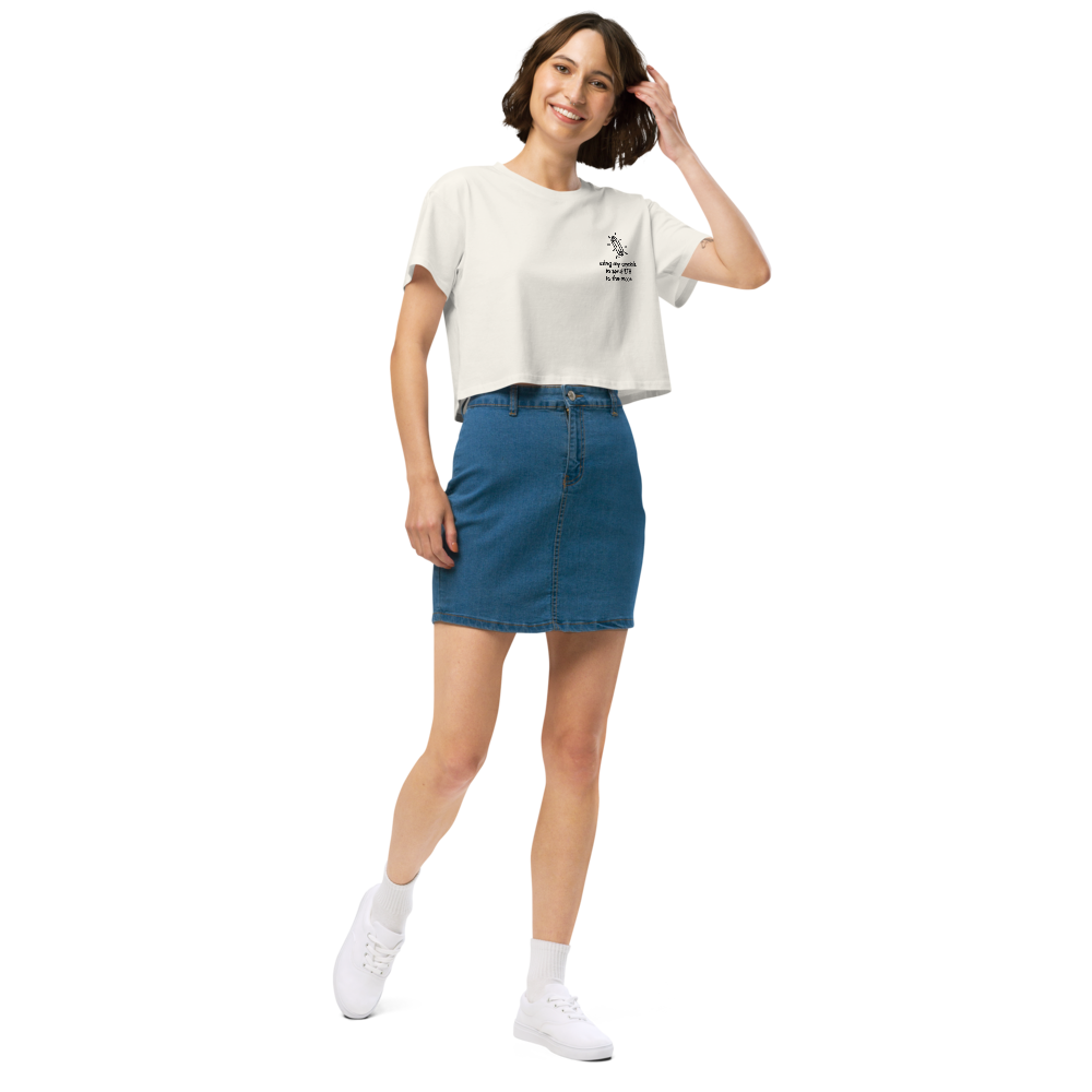 ETH TO THE MOON Embroidered Women’s Crop Top Shirt