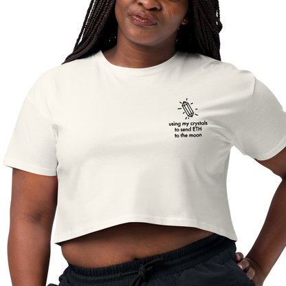 ETH TO THE MOON Embroidered Women’s Crop Top Shirt